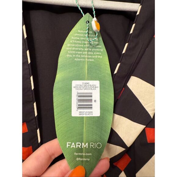 NWT Farm Rio Coconut Grove Puff Sleeve Maxi *note - Picture 5 of 16